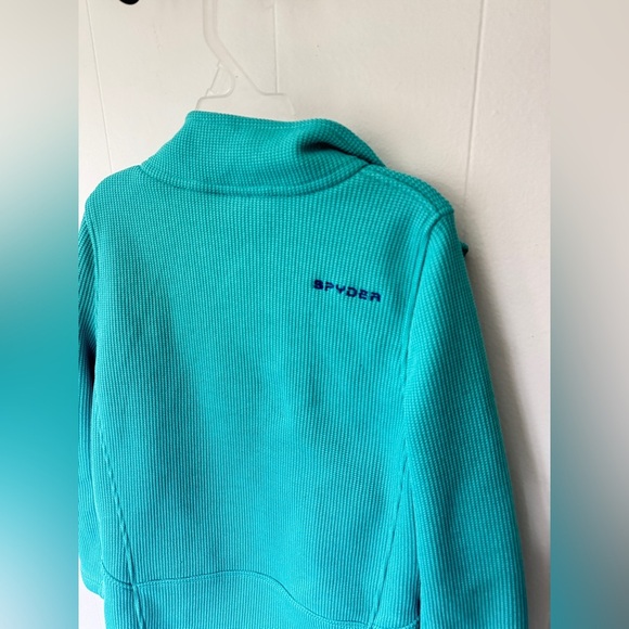 🕷️❄️ Spyder Kids Performance Fleece Jacket | Size S 7-8 | Aqua Teal - Picture 8 of 8